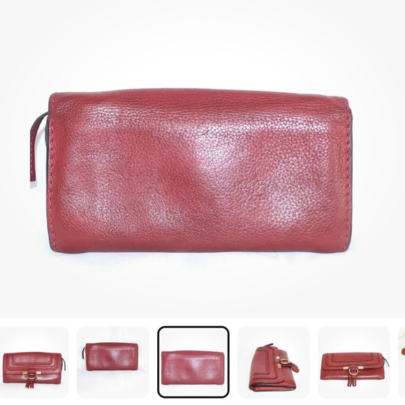 AUTHENTIC CHLOE Marcie Flap Leather Continental Wallet in Poppy(Rare Color) - Picture 3 of 9